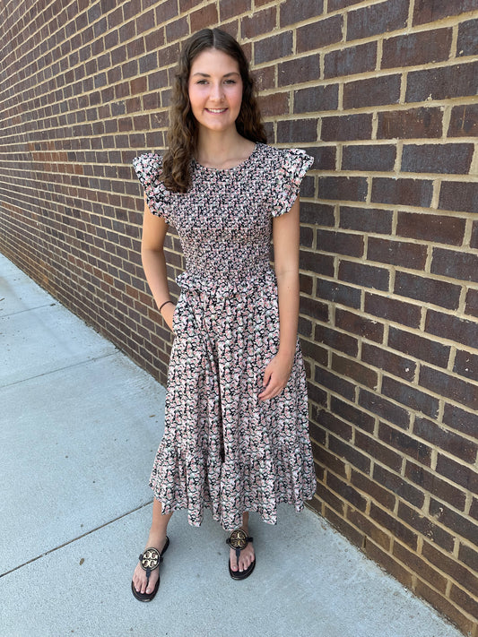 Floral Smocked Midi