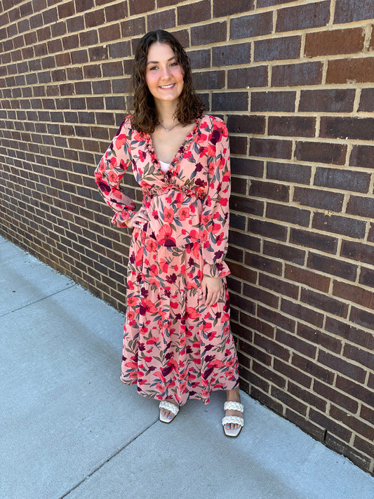 Pink Floral Maxi Dress