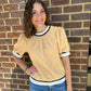 Mustard Gingham Knit Top