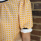 Mustard Gingham Knit Top