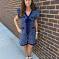 Navy Tweed Mini Dress