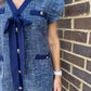 Navy Tweed Mini Dress