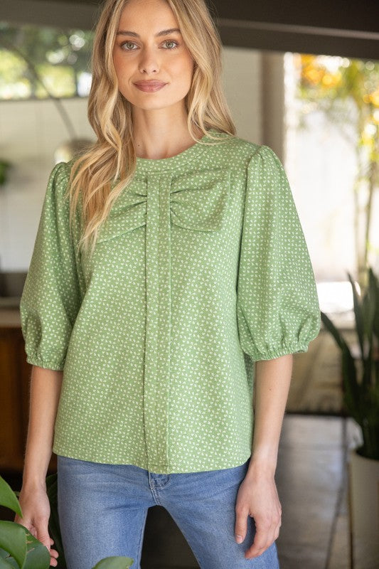 Green Detailed Top