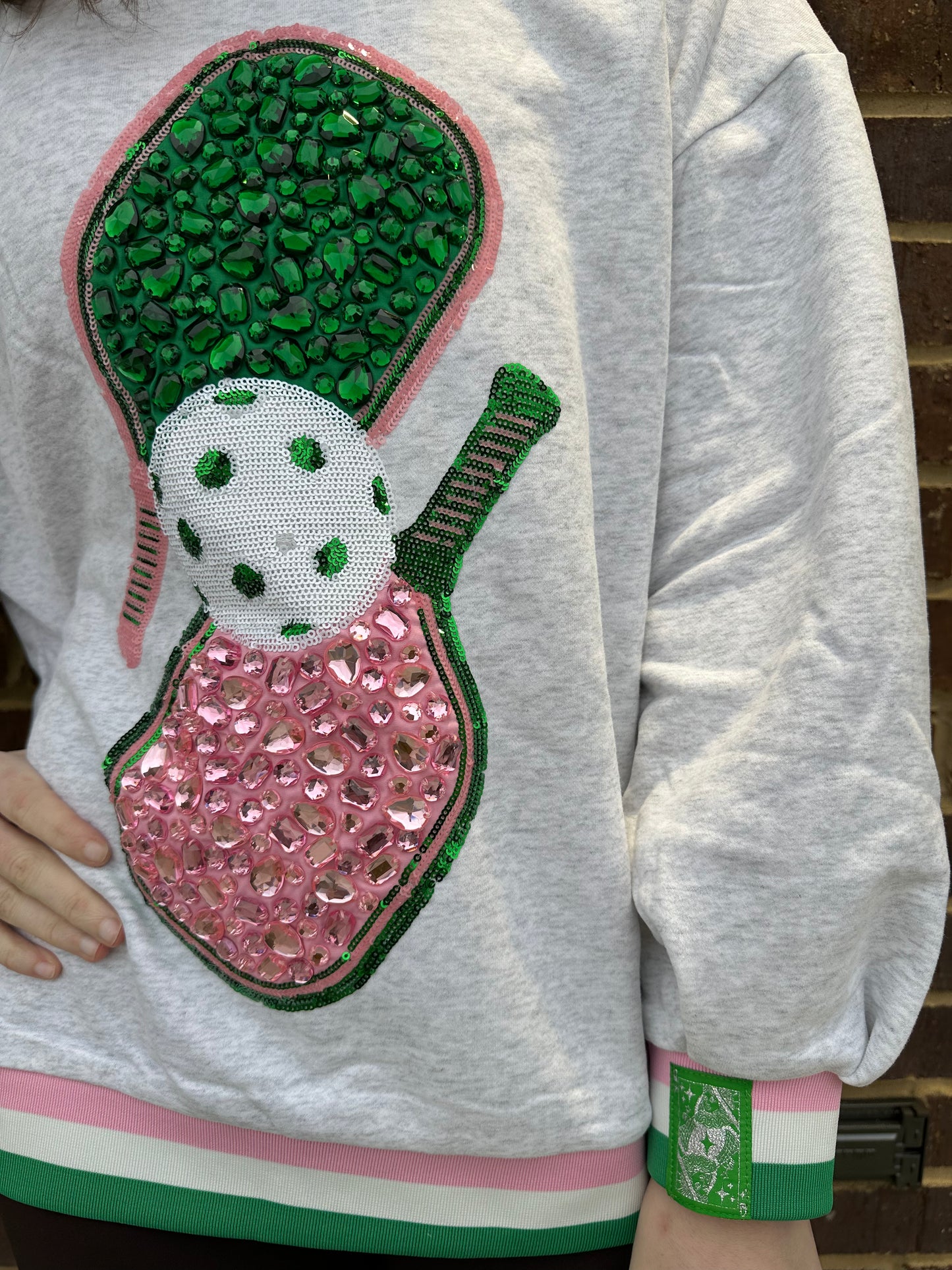 Queen of Sparkles Jeweled Pickle Ball Sweatshirt