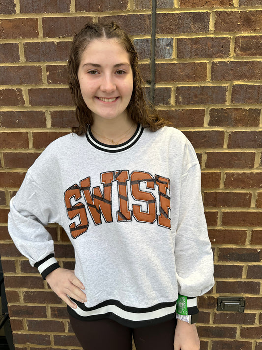 Queen of Sparkles Grey Swish Basketball Sweatshirt