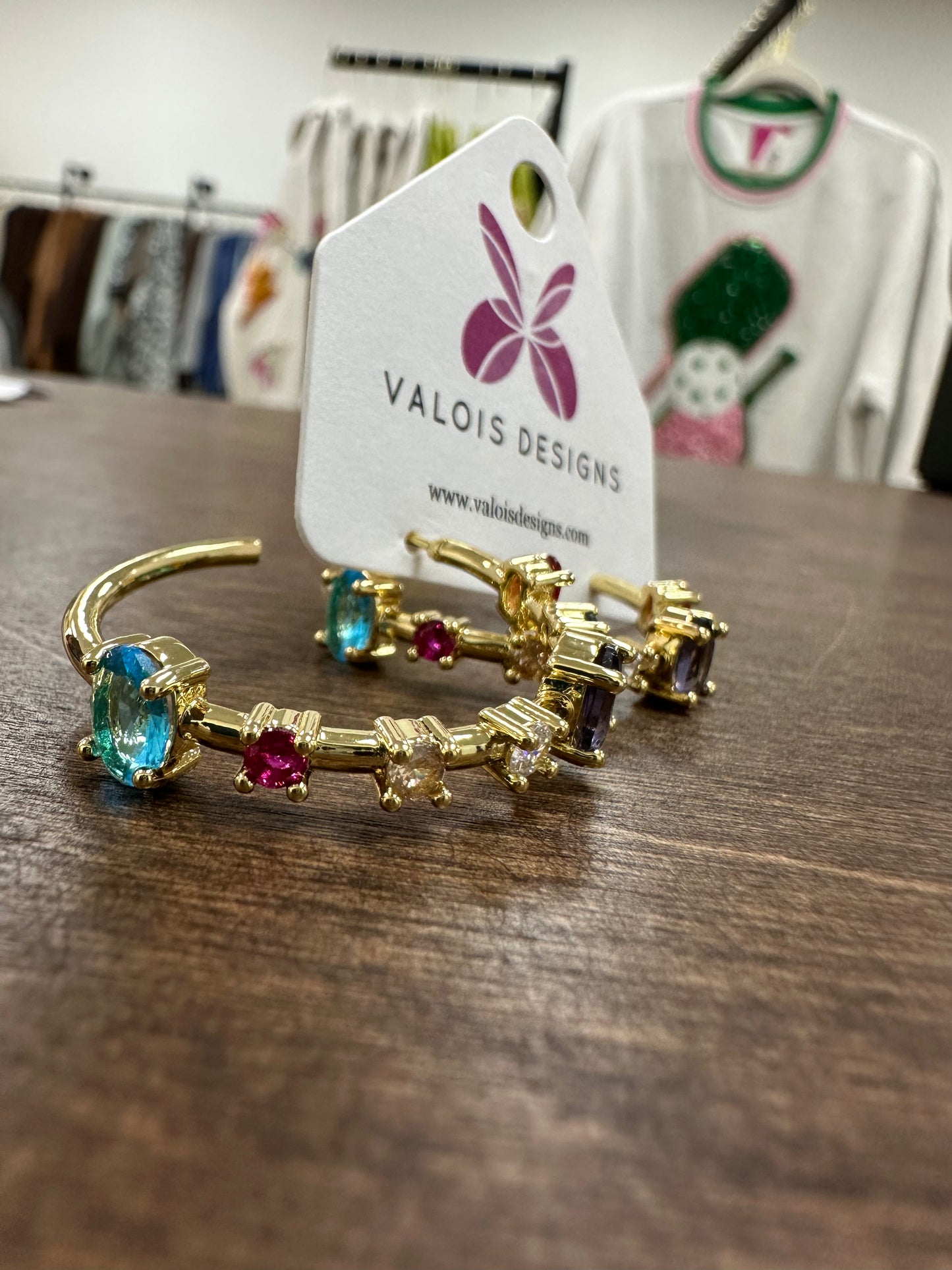 Gem Hoop Earrings