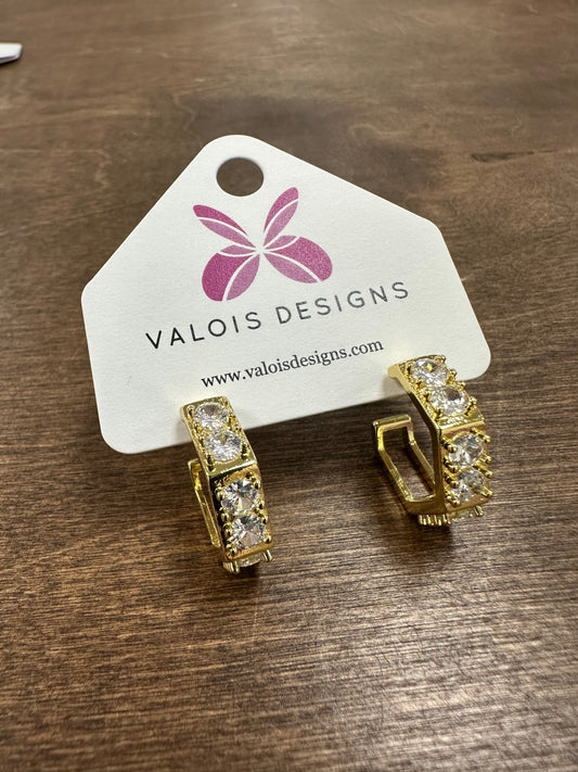 Goddess Gem Hoop Earrings