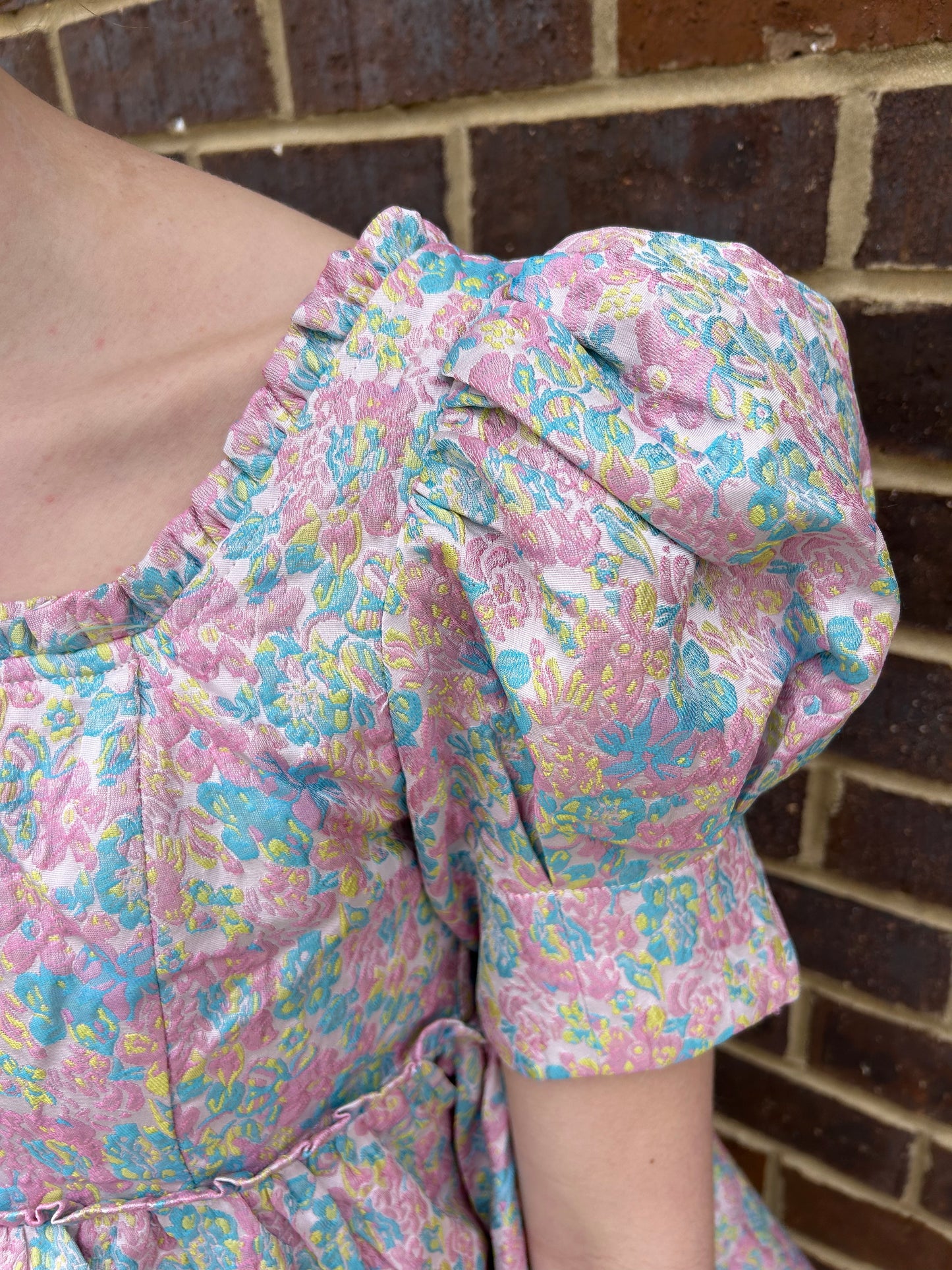 Floral Embroidered Pastel Dress