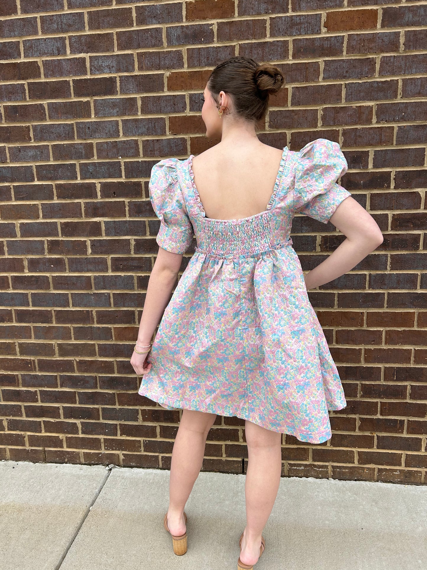 Floral Embroidered Pastel Dress
