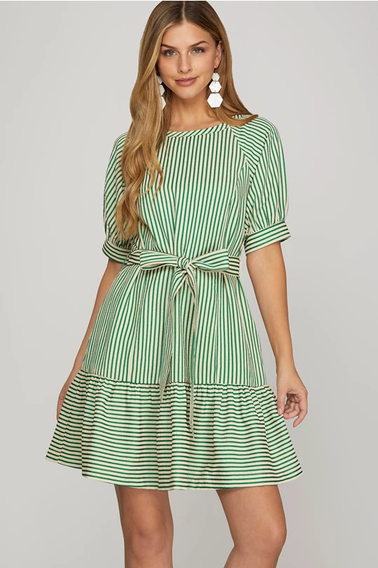 Green Striped Dress