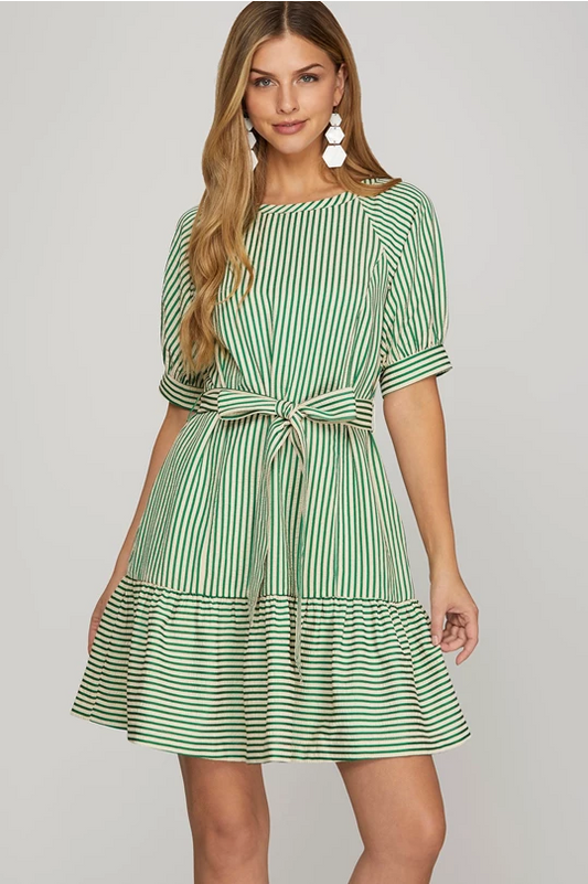 Green Striped Dress