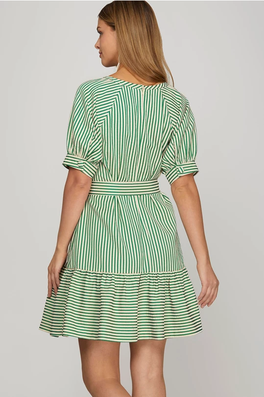 Green Striped Dress