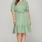 Curvy Green Striped Dress