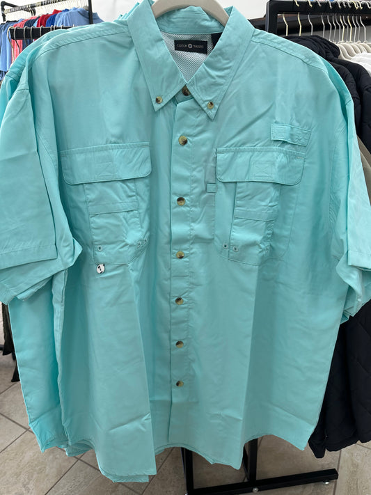 Turquoise Button-up Fishing Top
