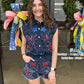 Queen of Sparkles Denim Groovy Star Romper