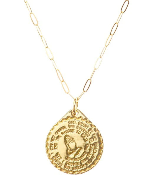 Lord's Prayer Medallion Chain Necklace