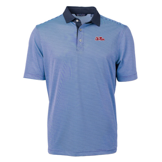 Ole Miss Blue Micro Stripe Polo
