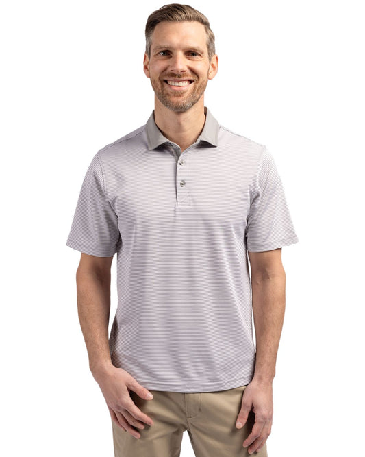 White/Grey Virtue Stripe Polo