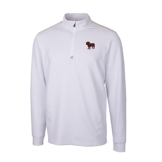 Bulldog Silhouette White Quarter Zip