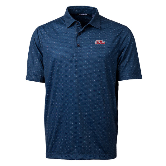 Ole Miss Double Dot Navy Print Polo