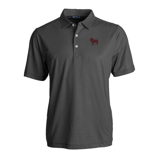 Bulldog Silhouette Black Symmetry Print Polo