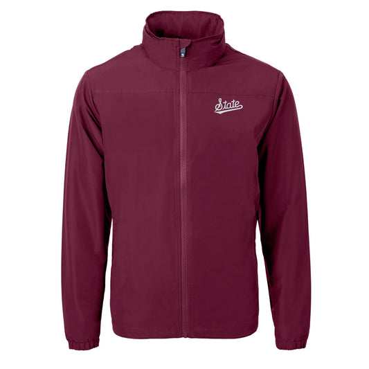State Script Maroon Charter Full Zip Rain Jacket