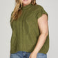 Curvy Mock Neck Olive Sweater