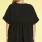 Curvy V-Neck Top - Black