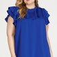 Curvy Ruffle Sleeve Pleated York Top