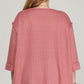 Curvy 3/4 Folded Sleeve Knit Top