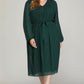 Curvy Pleated Midi Dress