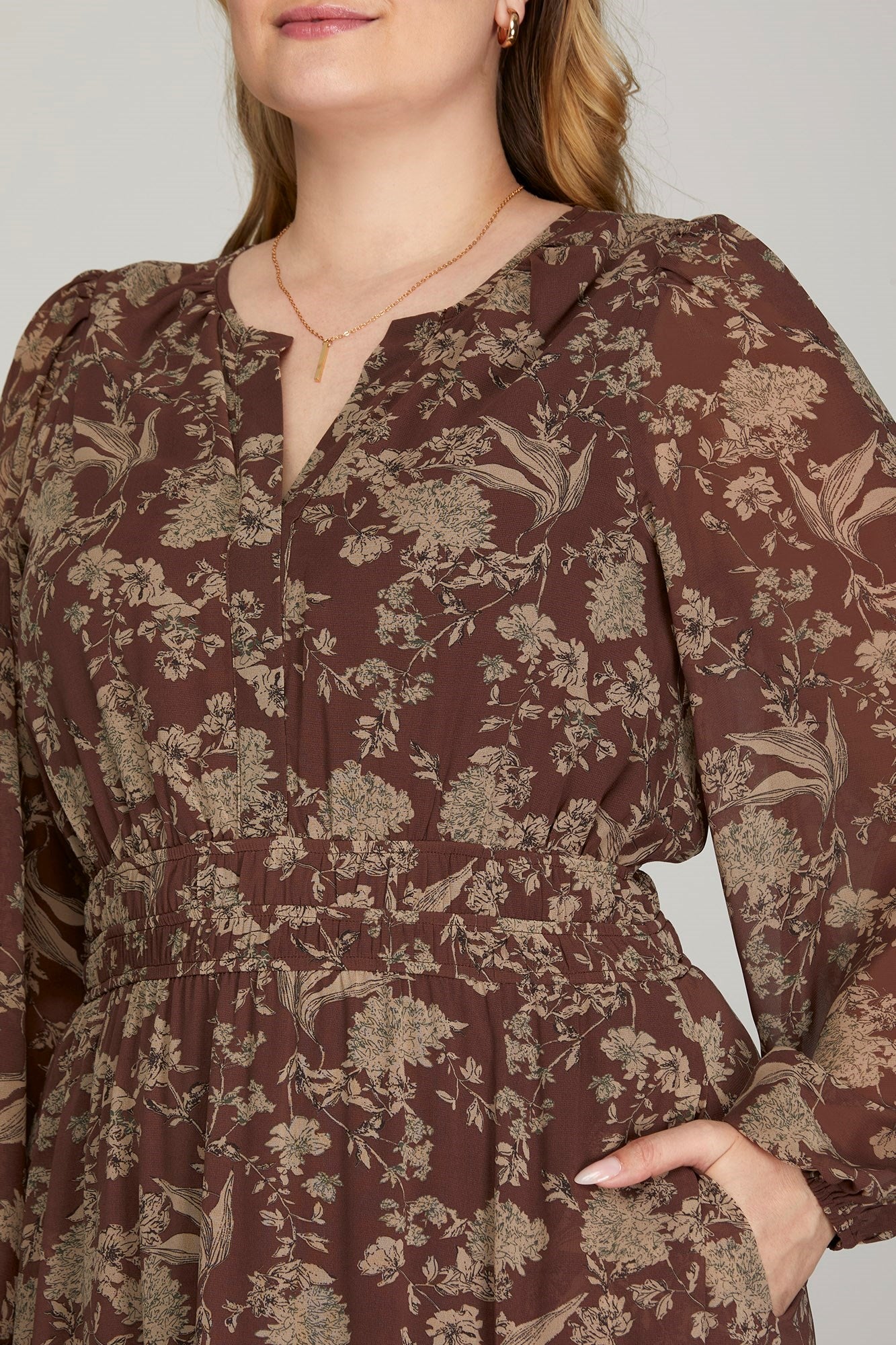 Curvy Fall Brown Maxi
