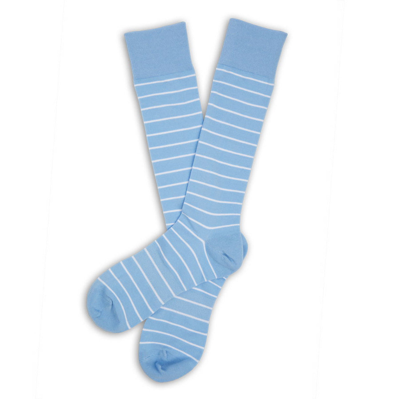 Powder Blue Wide Stripe Dress Sock