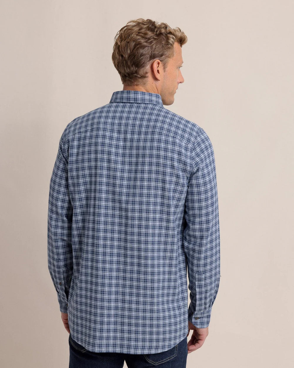 Barnwell Plaid LS Sport Shirt - Triumph Blue