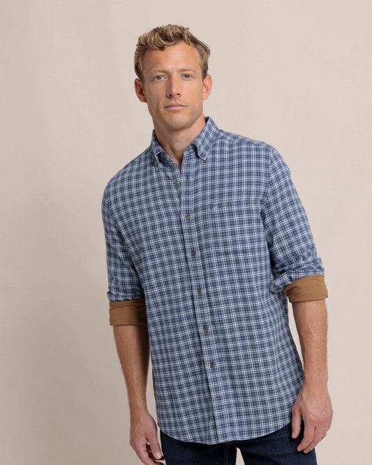 Barnwell Plaid LS Sport Shirt - Triumph Blue