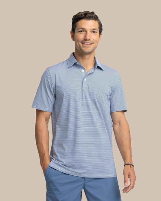 brrr°-eeze Meadowbrook Stripe Polo - Aged Denim