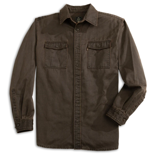 Keel Antique Cotton Button Down: Brown